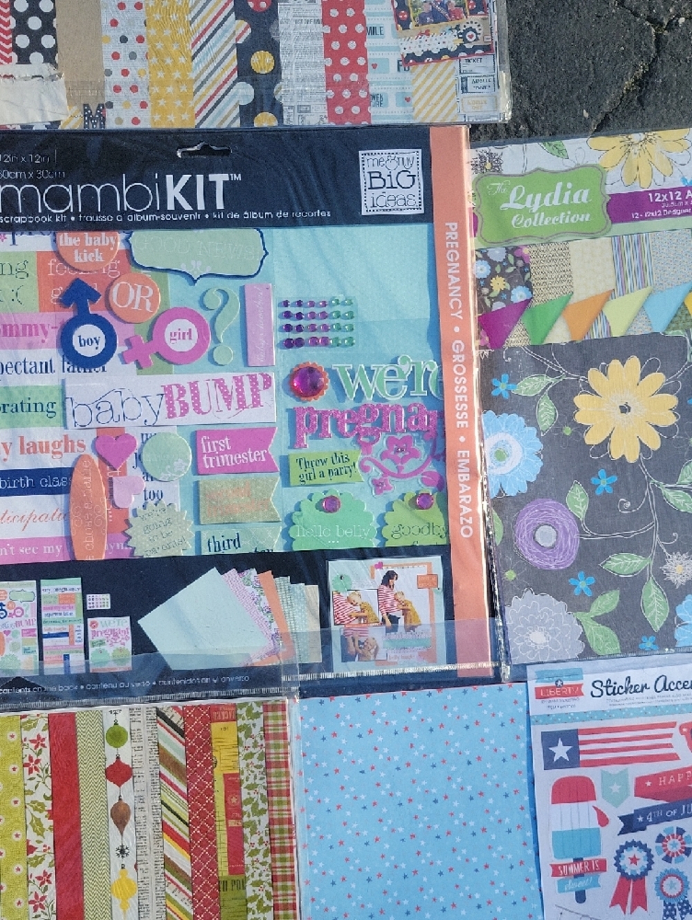 Assorted Patterned Scrapbook Paper Packs - Bright Multi-Color Sets - Picture 11 of 16